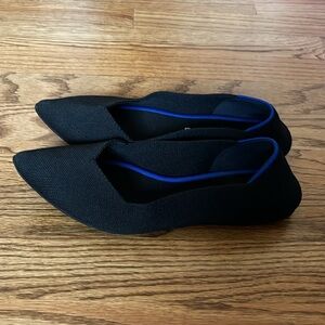 WOMENS ROTHY’S THE POINT CLASSIC BALLET FLAT BLACK 6.5 - 7* READ